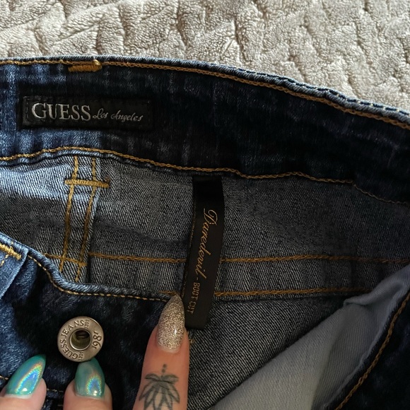 Dark wash Guess Daredevil Bootcut Rhinestone Jeans - Picture 2 of 3